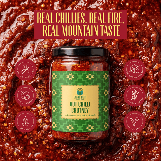 Bichu Buti Hot Chilli Chutney (Chamba Chukh) - natural, no preservatives, no added sugar