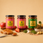 Bichu Buti The Orchard Hills gift set featuring Apple Cinnamon Preserve, Strawberry Preserve, and Fiddlehead Fern Pickle