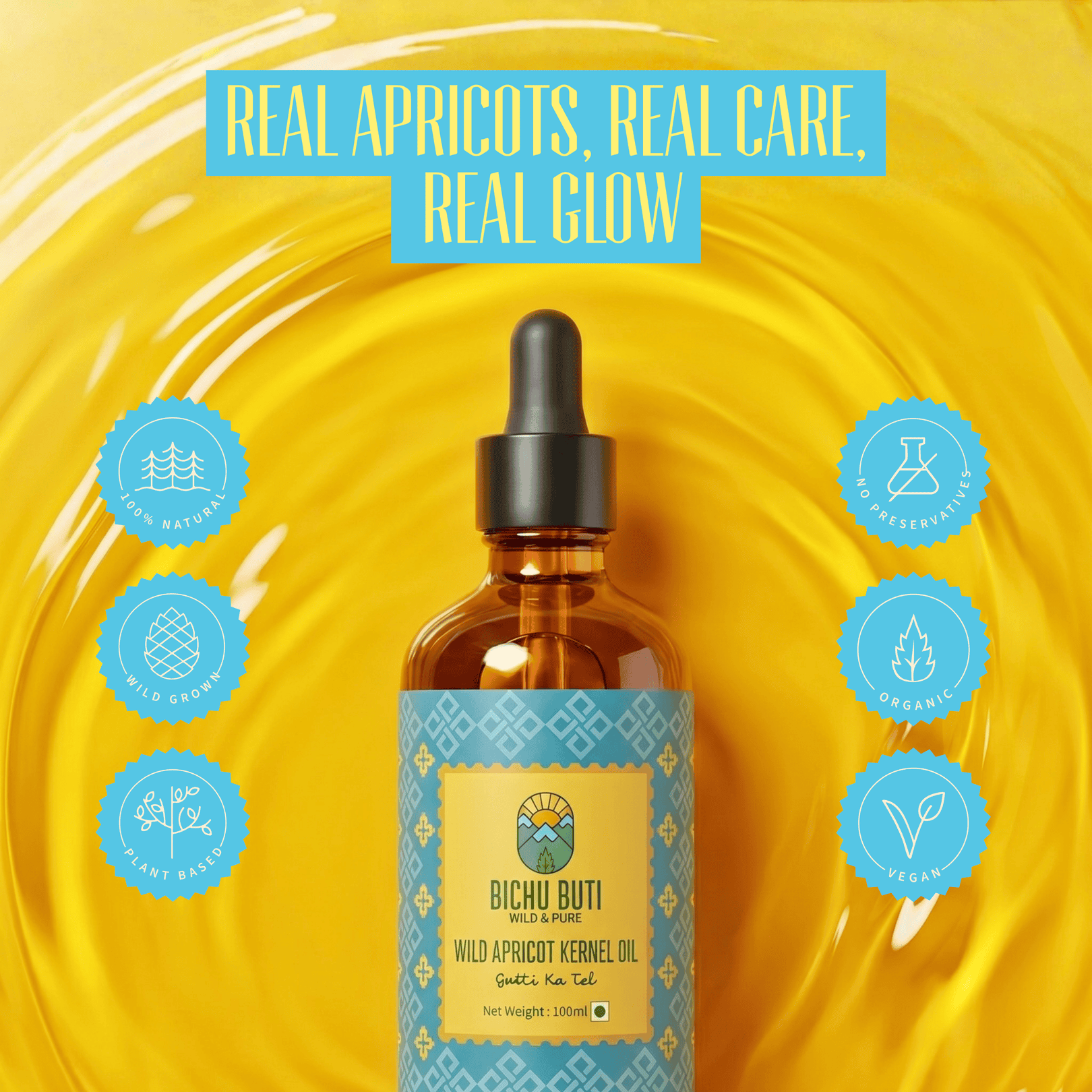 Bichu Buti Wild Apricot Kernel Oil (Gutti Ka Tel) - natural, wild-grown, no preservatives